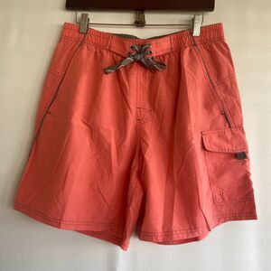Stillwater Supply Co Swim Shorts Red Lined Drawstring Pocket Mens Large
